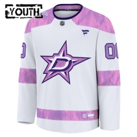 Barn Ishockey Dallas Stars tröja med eget tryck Fanatics Hockey Fights Cancer Practice 2024-25 Vit